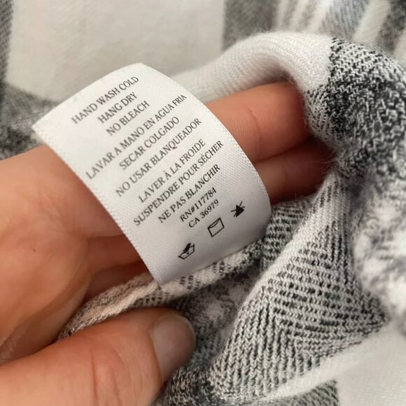 Rails‎ Hunter Plaid Button Down Shirt in Ash Cider Black and White Size L - Picture 4 of 6